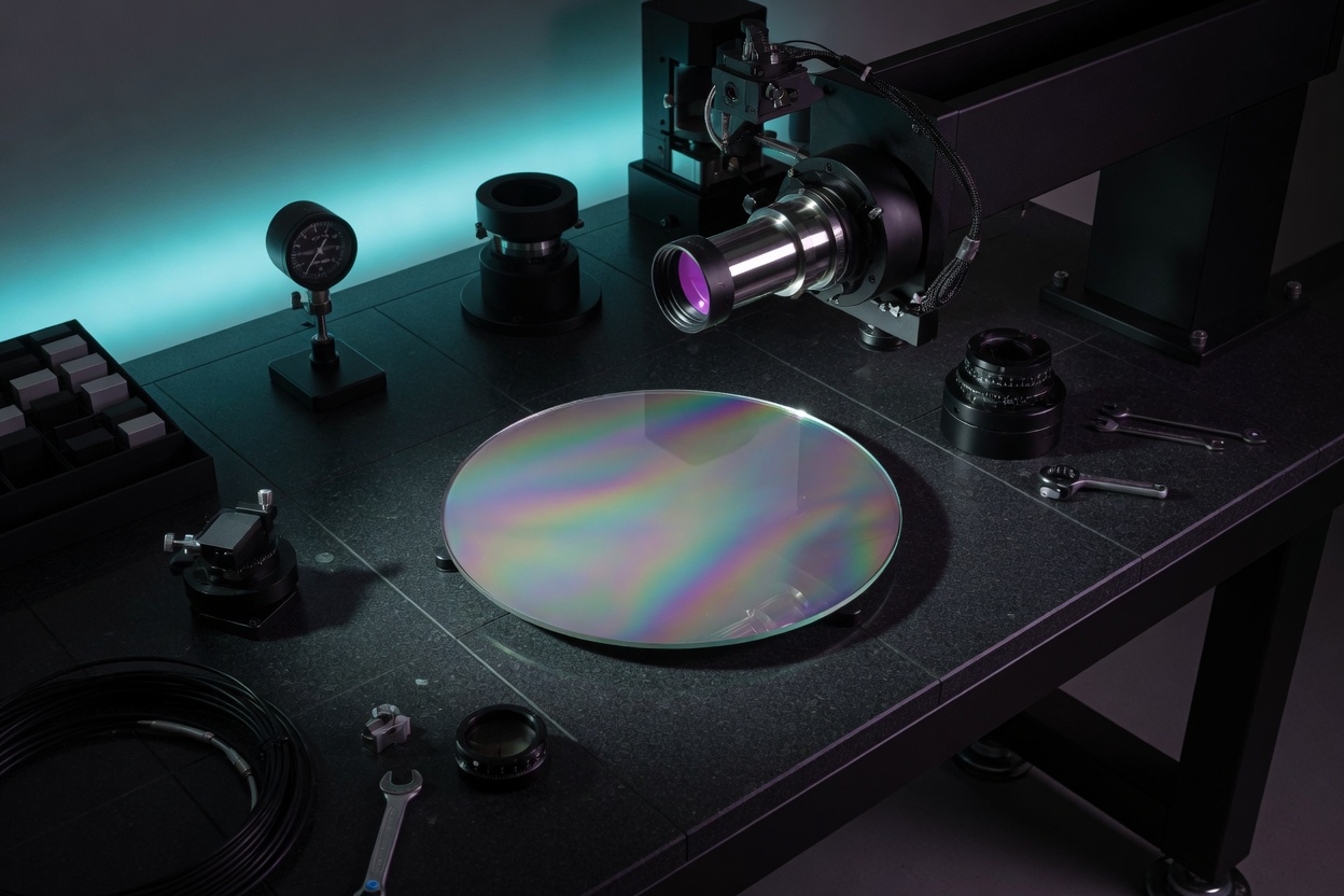 Illustrative metrology setup for optical flatness and figure verification.